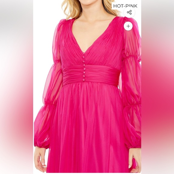 Mac Duggal Hot Pink Gown 68524 • Size 14 • NWT  evening wedding pageant - Picture 4 of 13